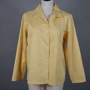 Eileen Fisher Blouse Yellow Medium Buttons